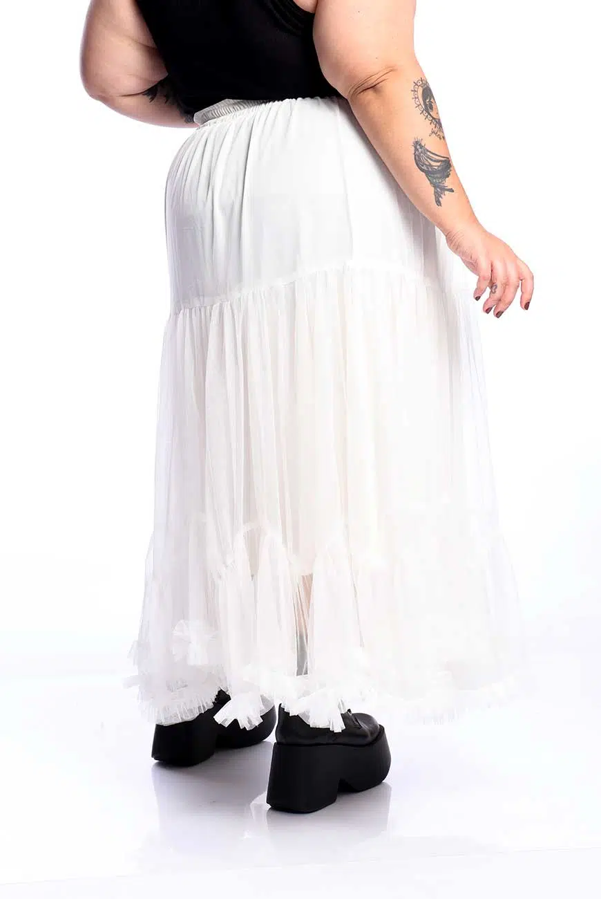 Saia Longa Tule Off White Abracadabra - Imagem 7