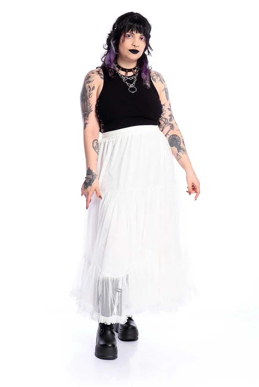 Saia Longa Tule Off White Abracadabra - Imagem 8