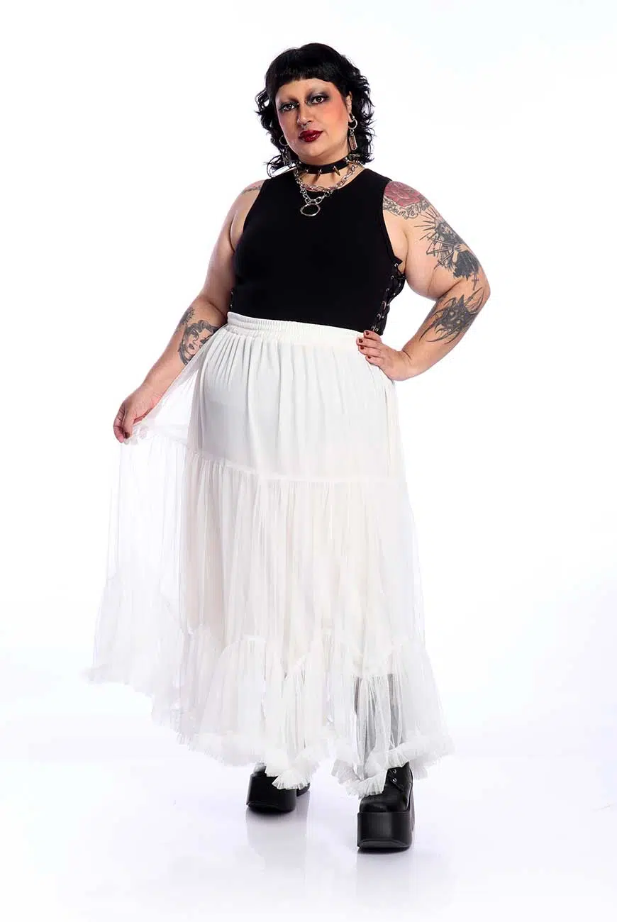 Saia Longa Tule Off White Abracadabra - Imagem 9
