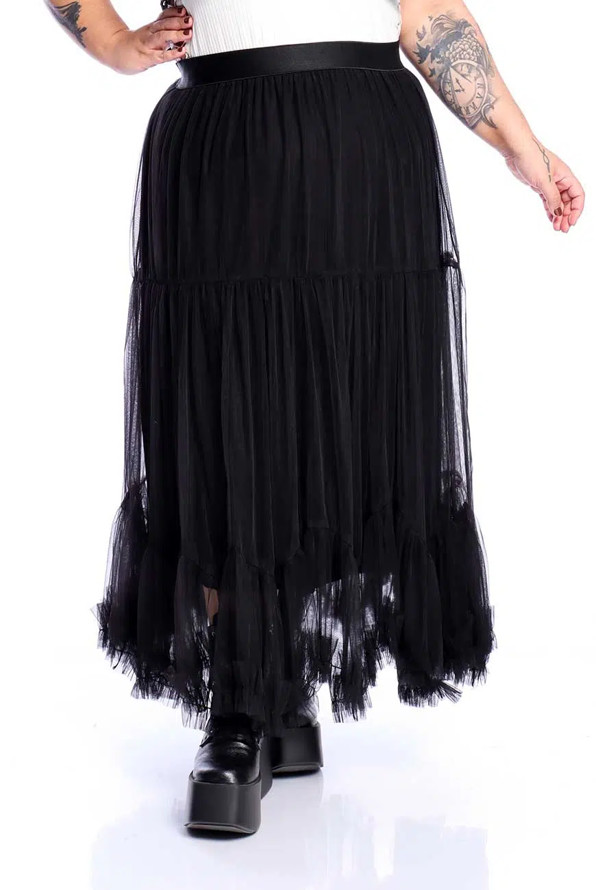 Saia Longa Tule Preto Abracadabra - Imagem 3