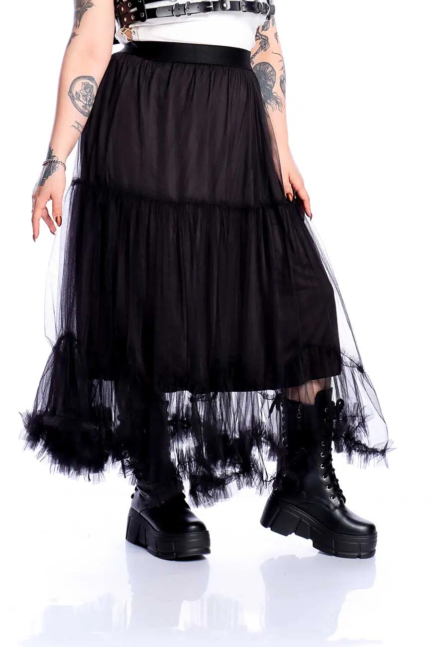 Saia Longa Tule Preto Abracadabra - Imagem 4