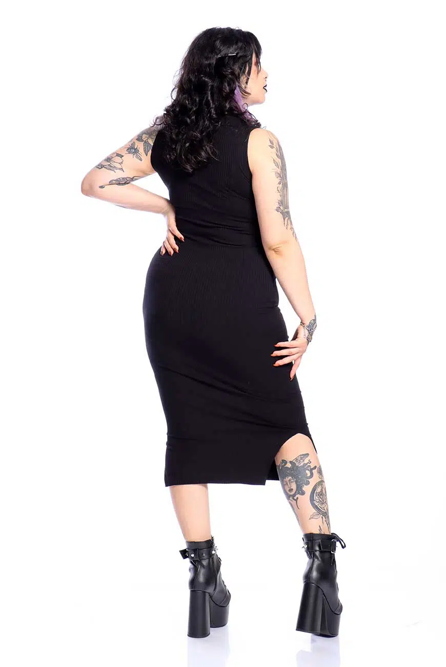 Vestido Canelado Justo Crucify - Imagem 6