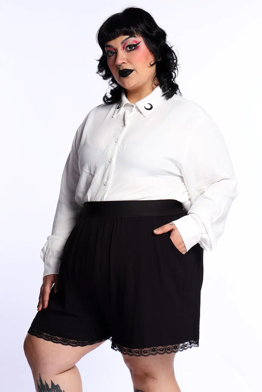 Shorts Preto Renda Aura - Imagem 6