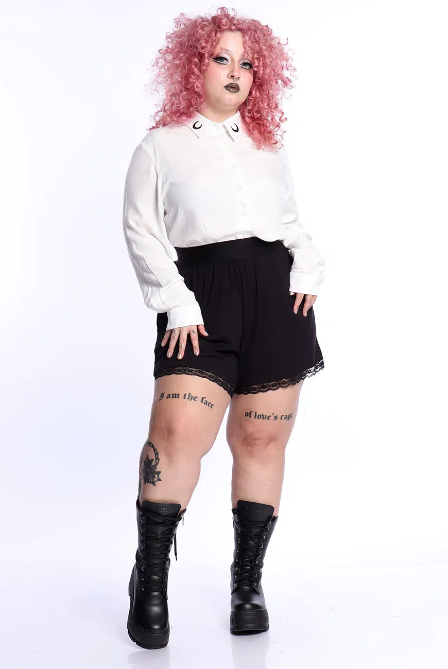 Shorts Preto Renda Aura - Imagem 9