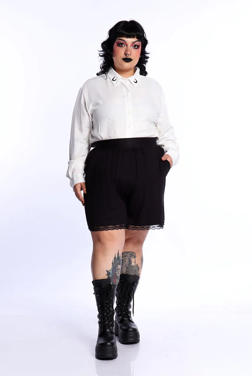 Shorts Preto Renda Aura - Imagem 10