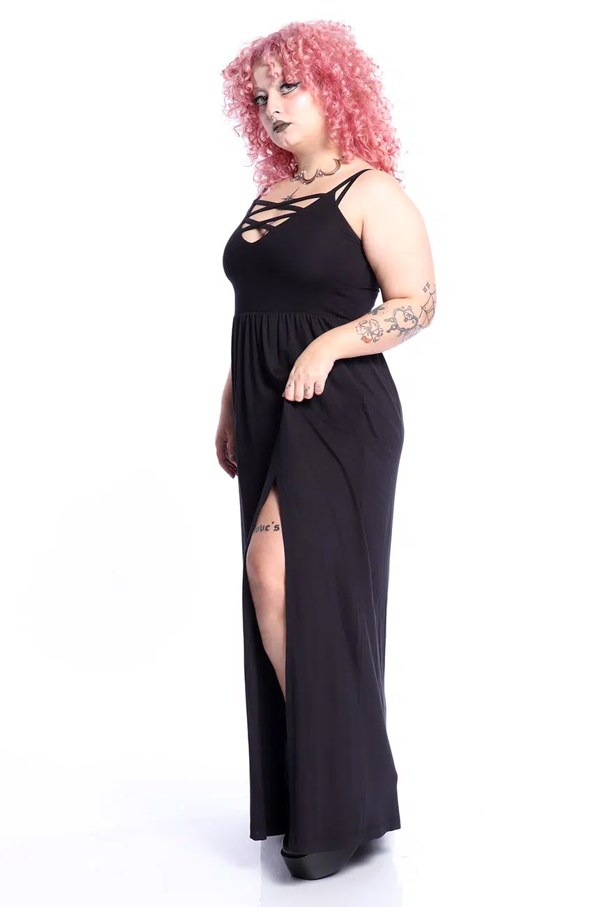 Vestido Longo Fendas Decantas - Imagem 4