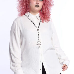 Camisa Viscose Manga Longa Black Moon Off White