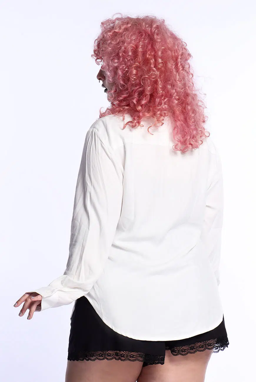 Camisa Viscose Manga Longa Black Moon Off White - Imagem 6
