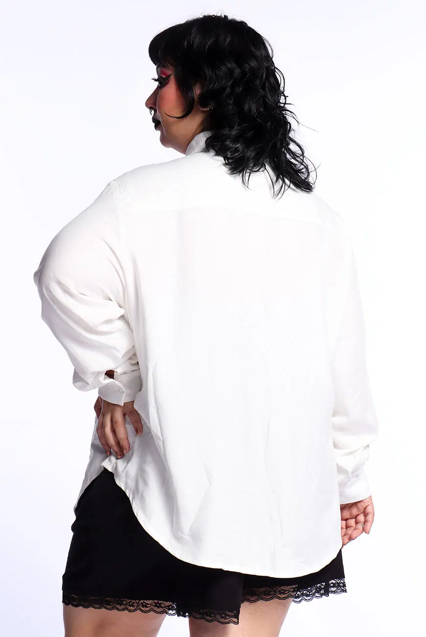 Camisa Viscose Manga Longa Black Moon Off White - Imagem 7