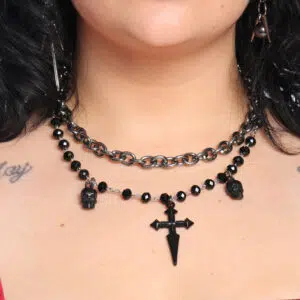 Colar Duplo Rosary Black