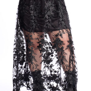 Saia Renda Preta Ivy