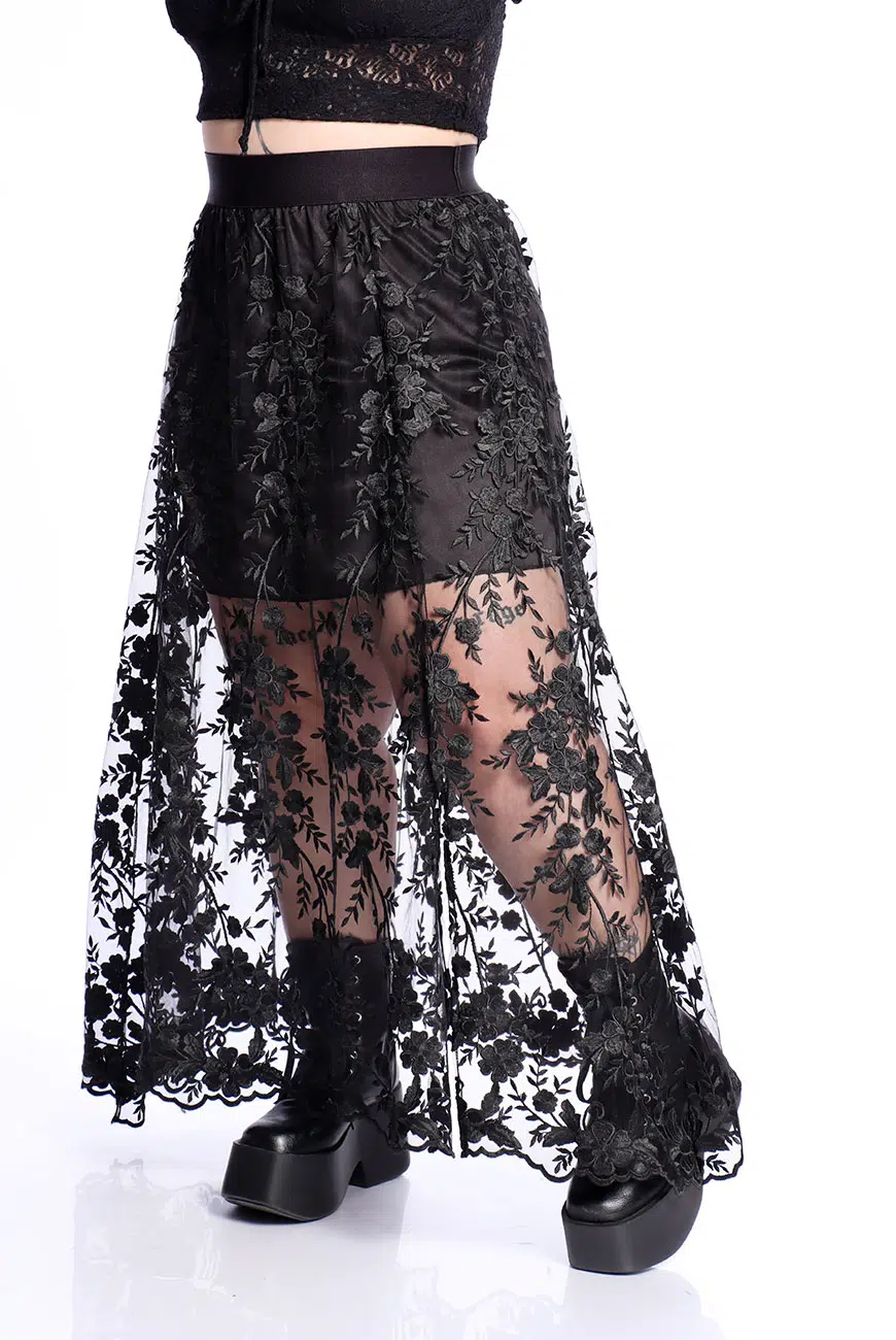 Saia Renda Preta Ivy - Imagem 3