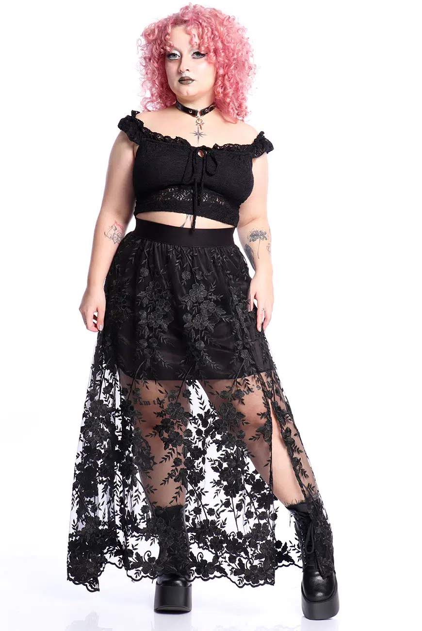 Saia Renda Preta Ivy - Imagem 8
