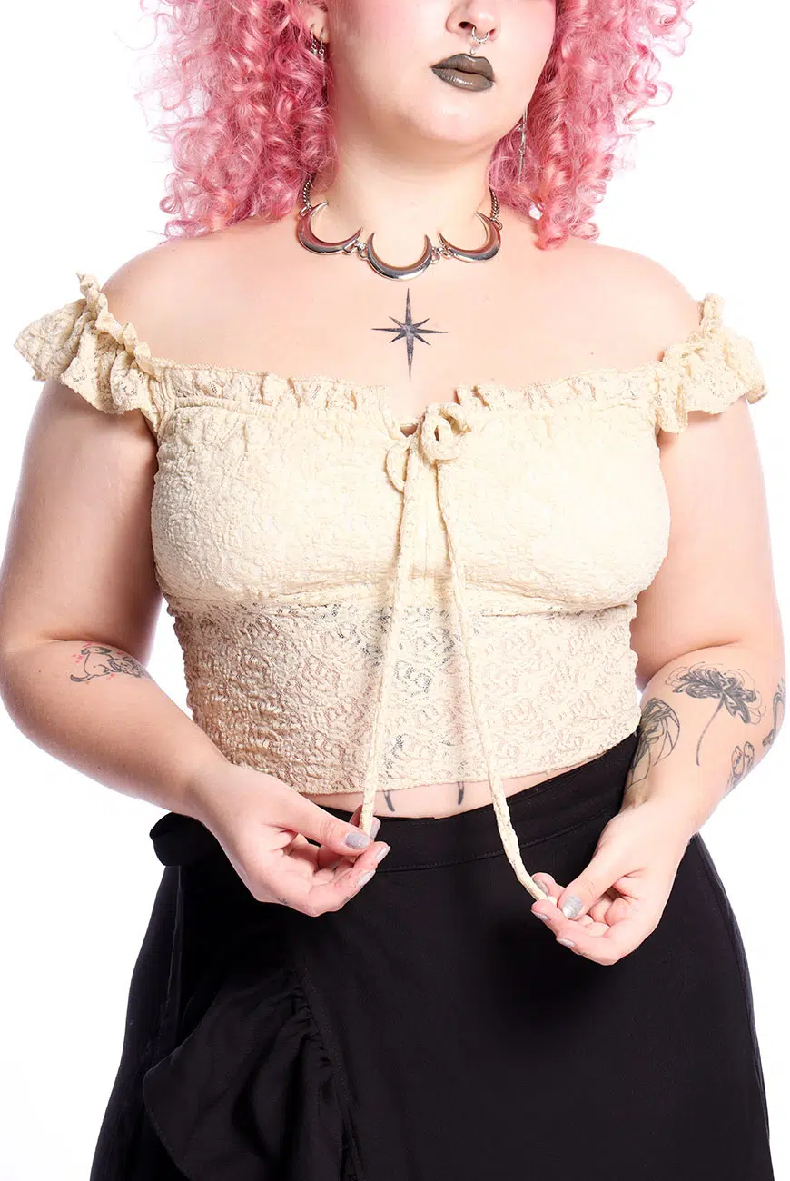 Blusa Renda Off White Witchmaid - Imagem 10