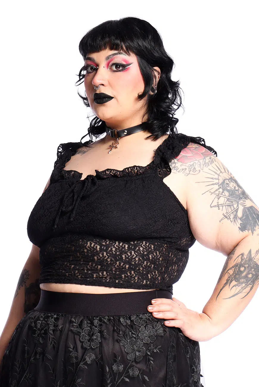 Blusa Renda Preta Witchmaid - Imagem 5