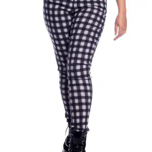 Calça Skinny Xadrez Preto e Branco
