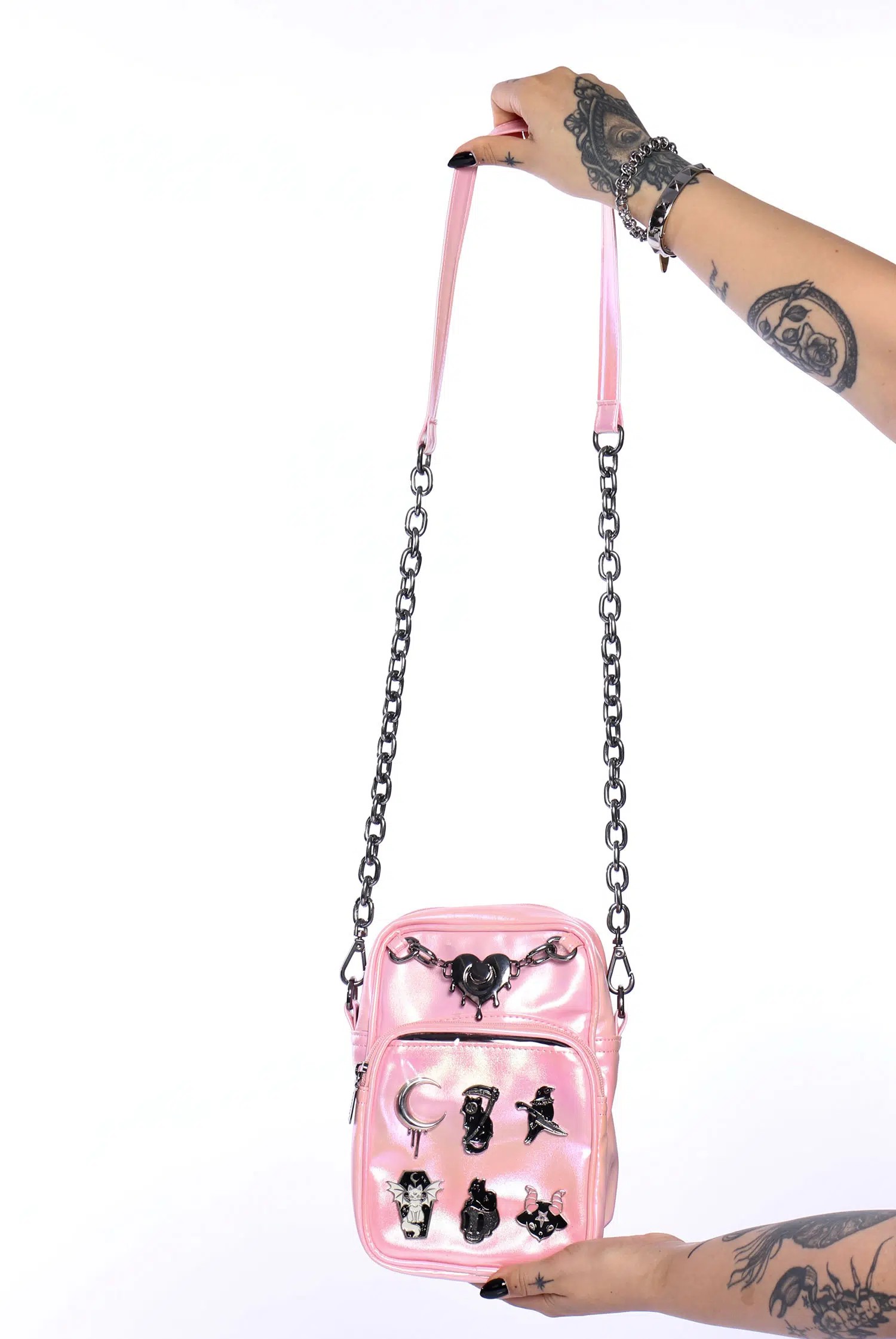 Bolsa Transversal Itabag MariMoon Rosa Holográfico - Imagem 1