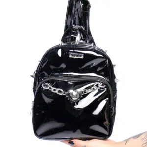 Mochila Spikes Verniz Preta MariMoon