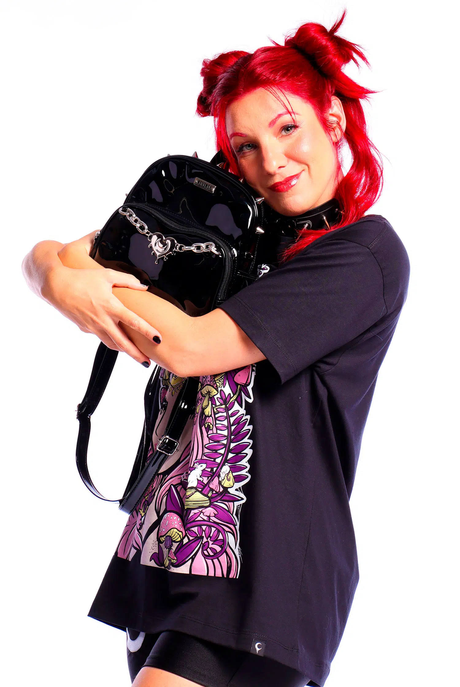 Mochila Spikes Verniz Preta MariMoon - Imagem 7