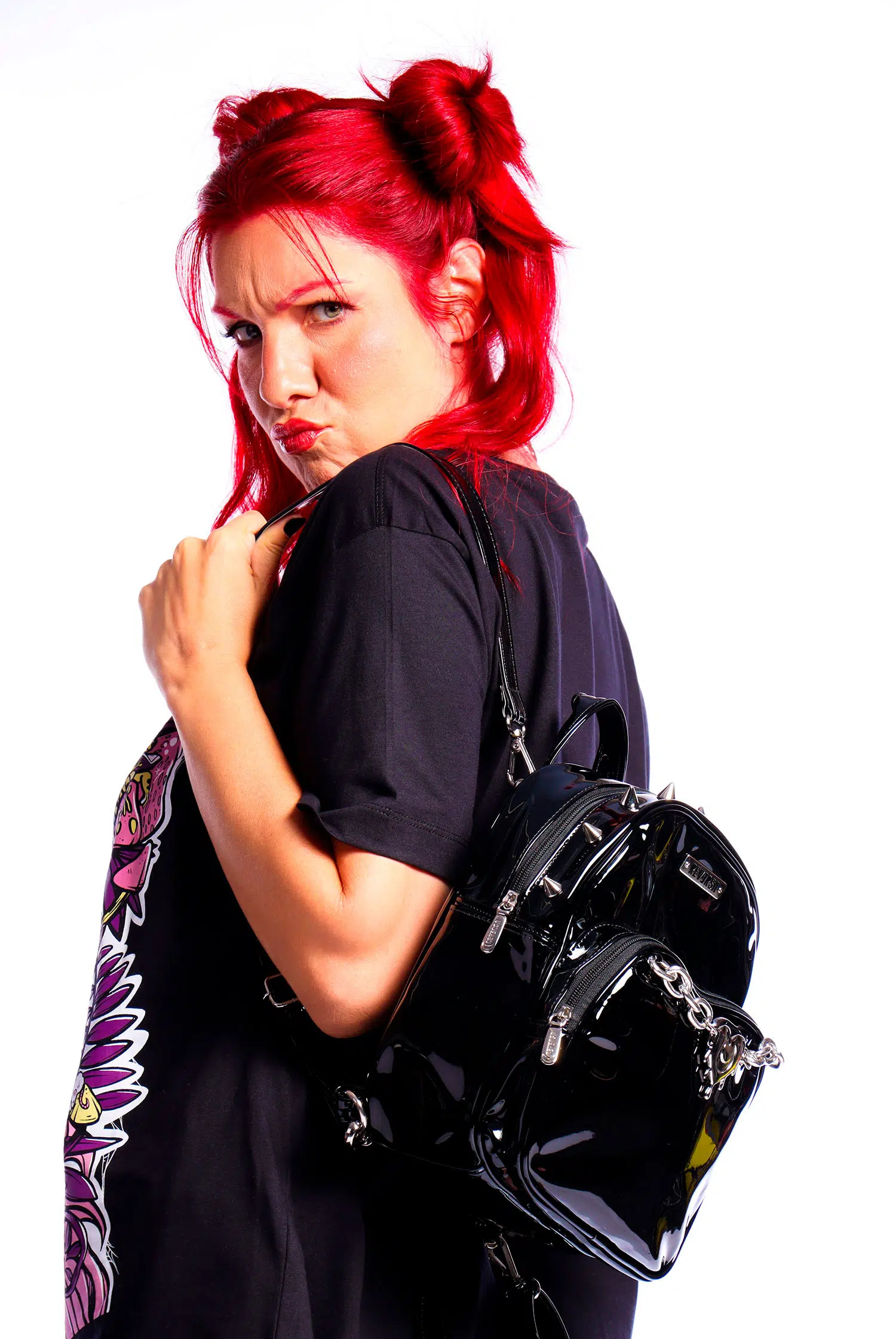 Mochila Spikes Verniz Preta MariMoon - Imagem 8