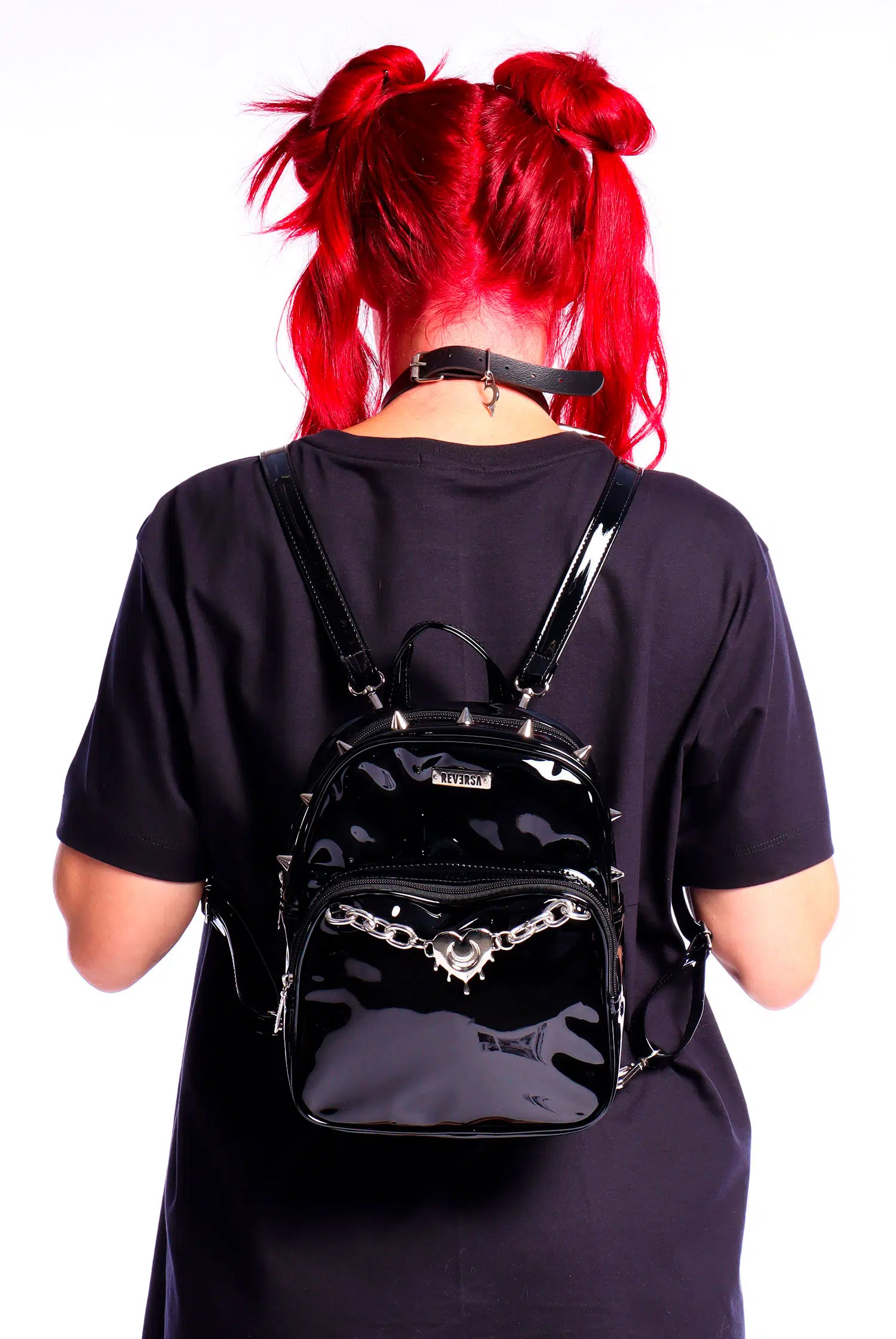 Mochila Spikes Verniz Preta MariMoon - Imagem 9