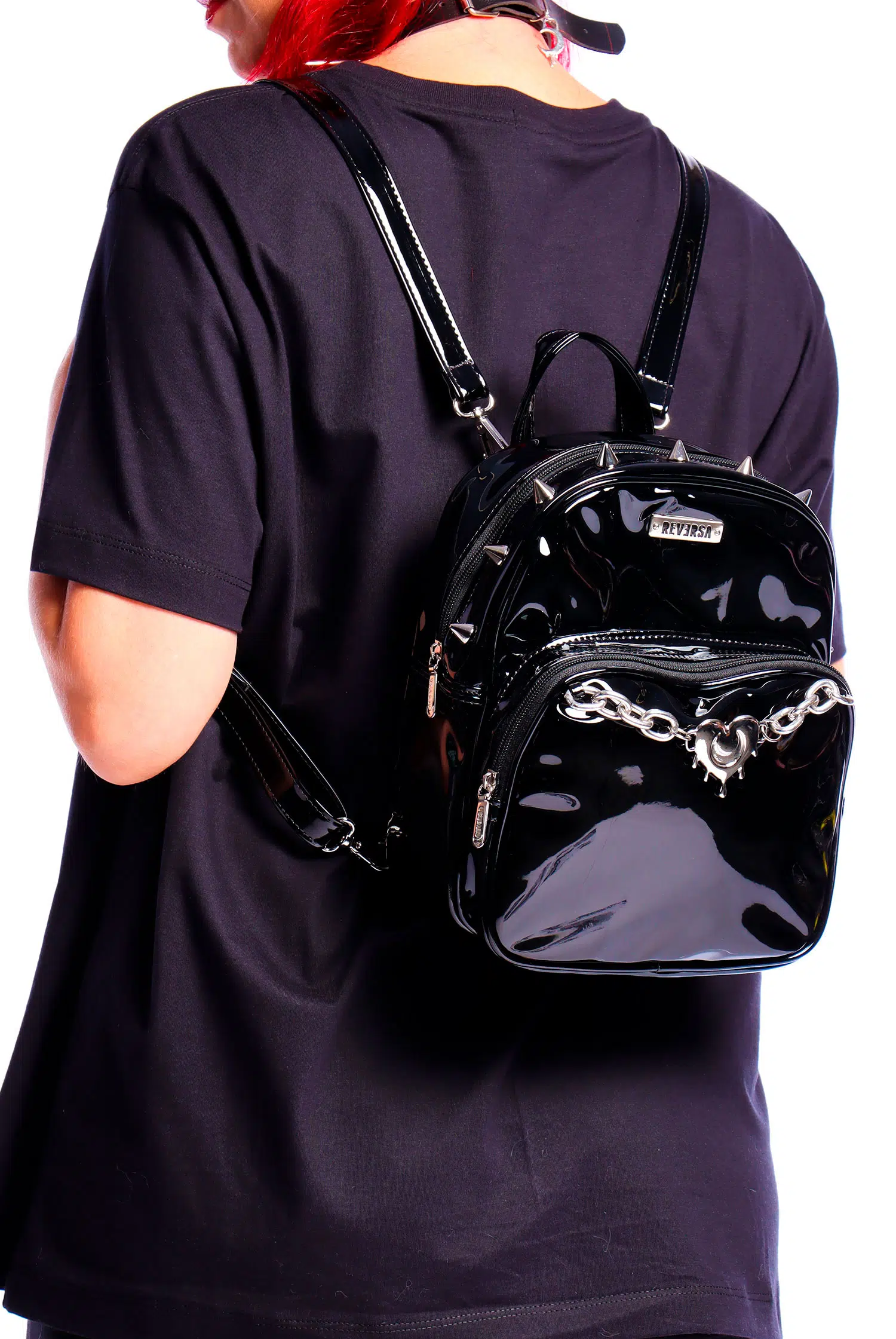 Mochila Spikes Verniz Preta MariMoon - Imagem 10