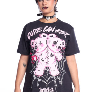 Camiseta Unissex Cinza Cute Can Kill