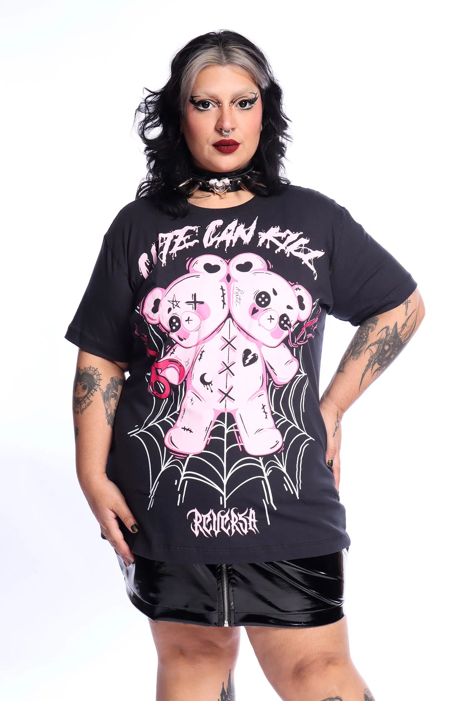 Camiseta Unissex Cinza Cute Can Kill - Imagem 2