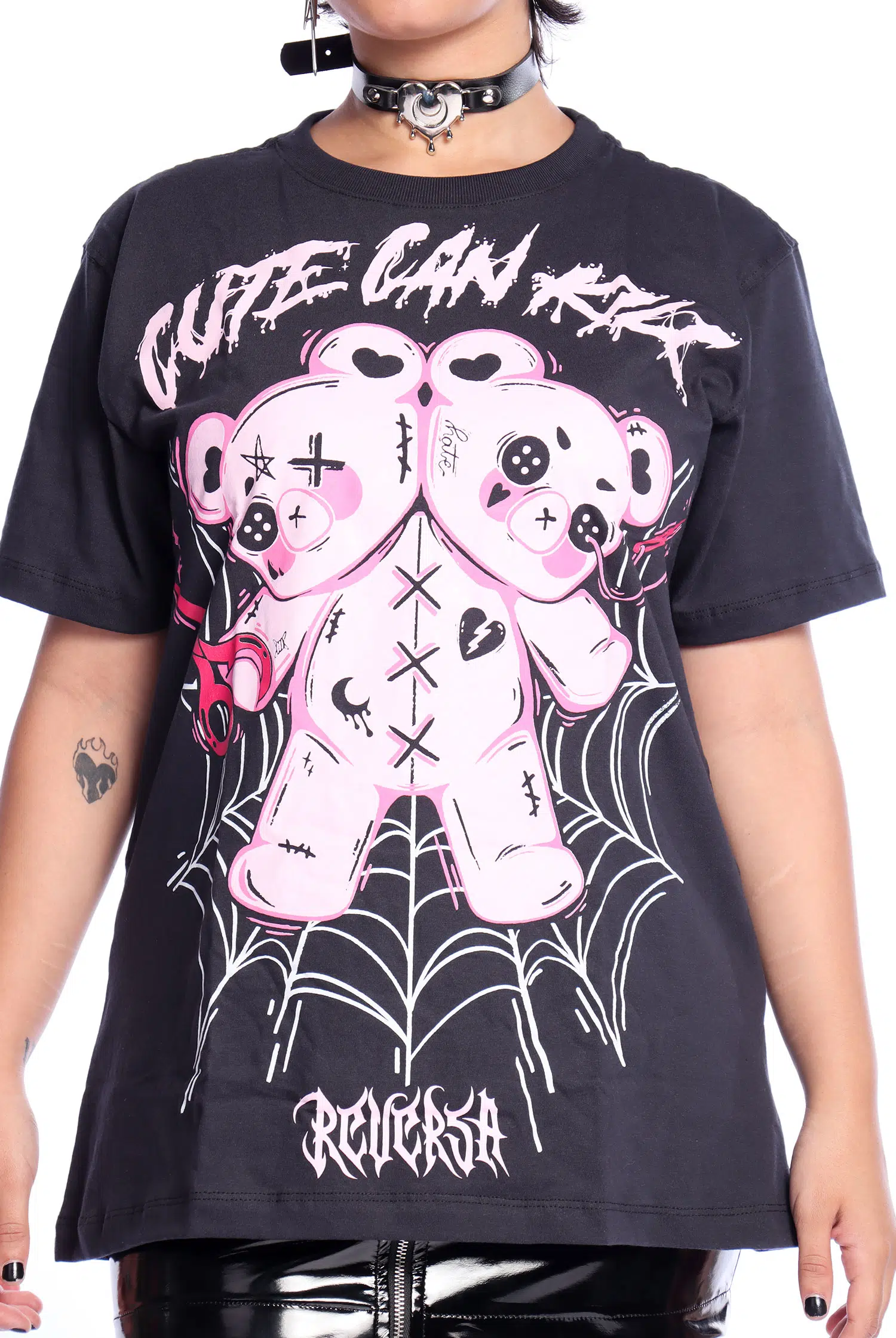 Camiseta Unissex Cinza Cute Can Kill - Imagem 9