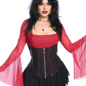 Corpete Renda Preto e Vermelho Prophecy