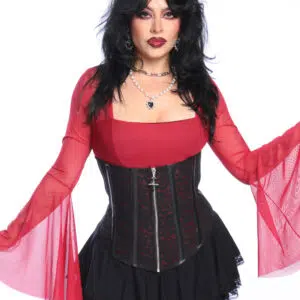 Corpete Renda Preto e Vermelho Prophecy