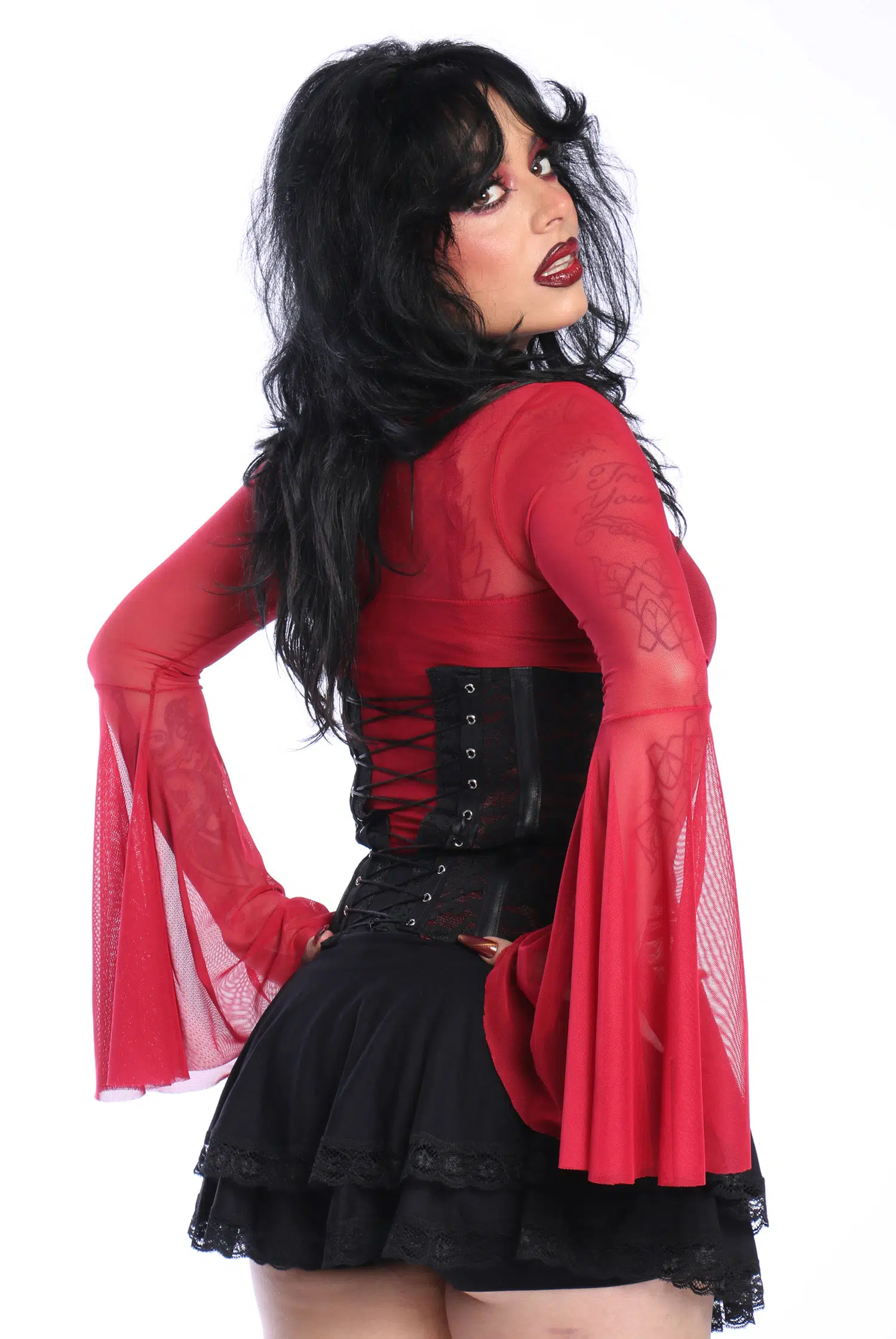 Corpete Renda Preto e Vermelho Prophecy - Imagem 6
