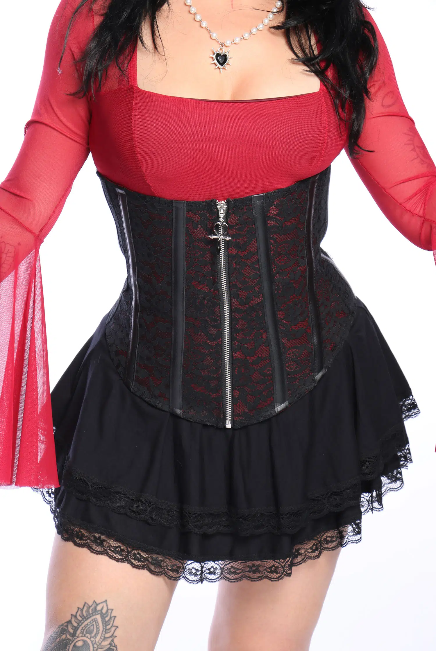 Corpete Renda Preto e Vermelho Prophecy - Imagem 8