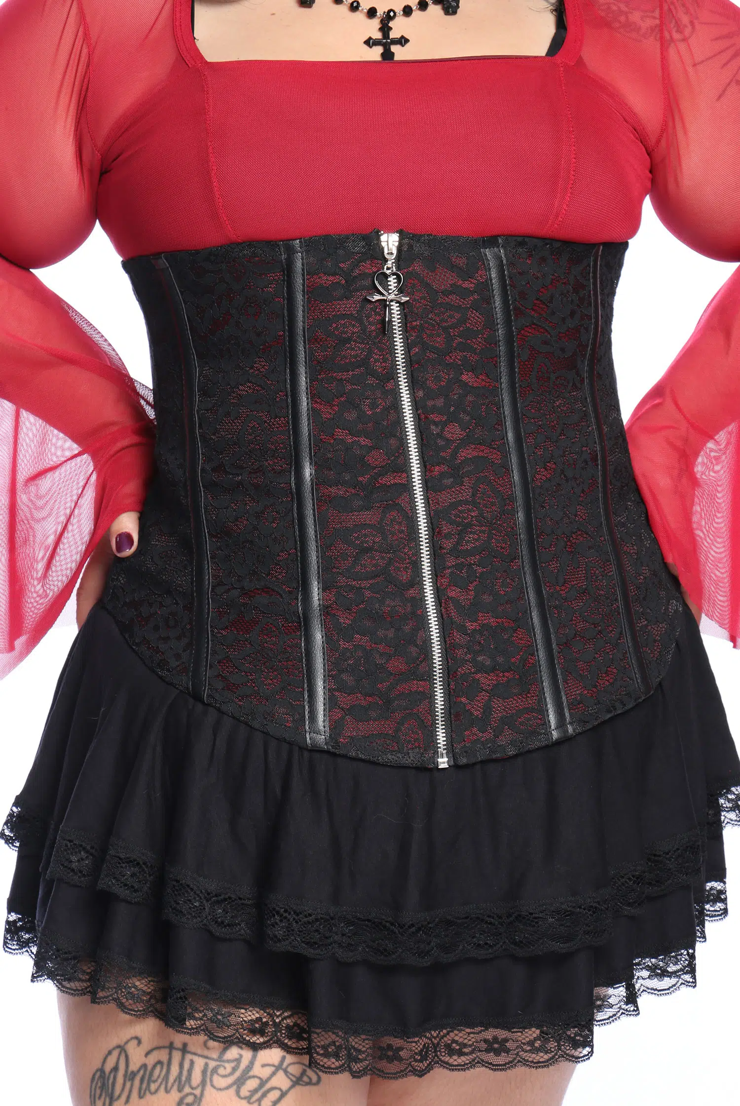 Corpete Renda Preto e Vermelho Prophecy - Imagem 9