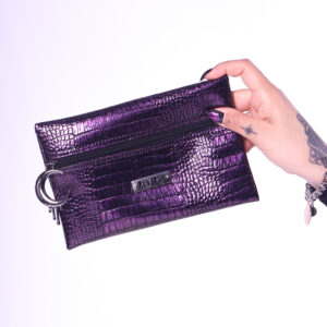 Estojo Necessaire Roxo Croco