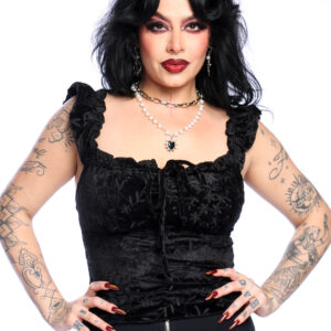 Blusa Veludo Preta Witchmaid