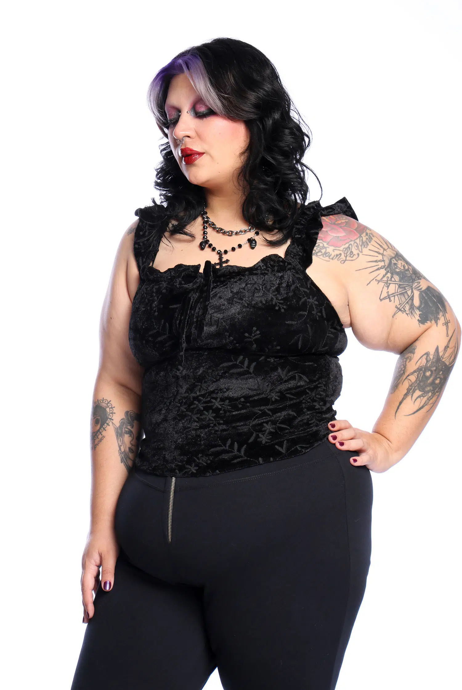 Blusa Veludo Preta Witchmaid - Imagem 5
