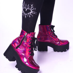 Bota Coturno Holográfico Pink Razor
