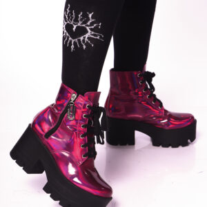 Bota Coturno Holográfico Pink Razor
