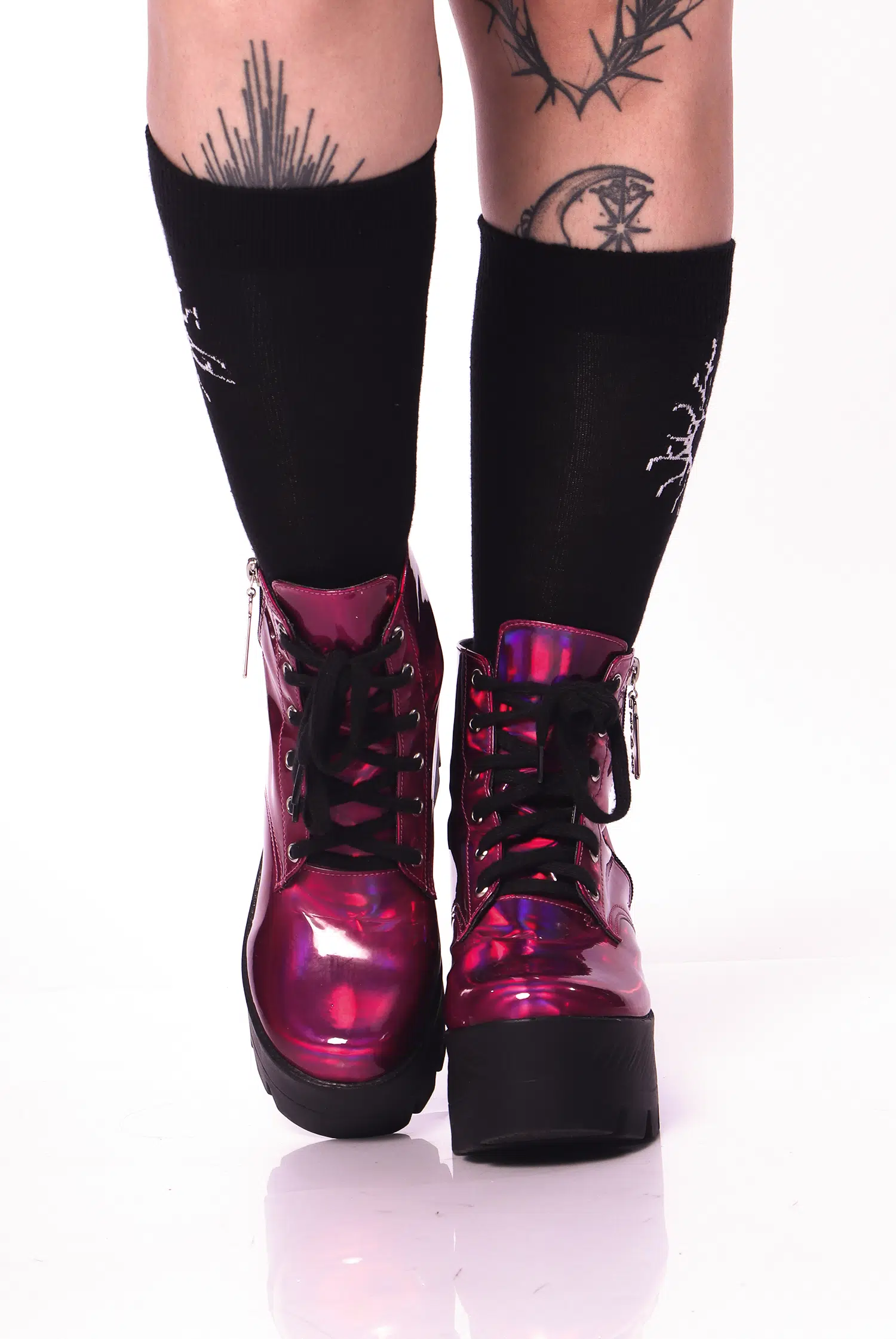 Bota Coturno Holográfico Pink Razor - Imagem 4