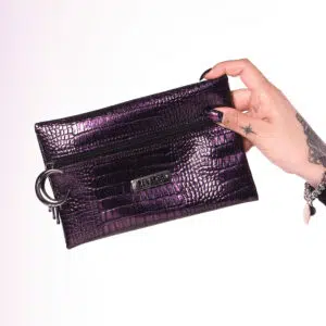 Estojo Necessaire Roxo Croco