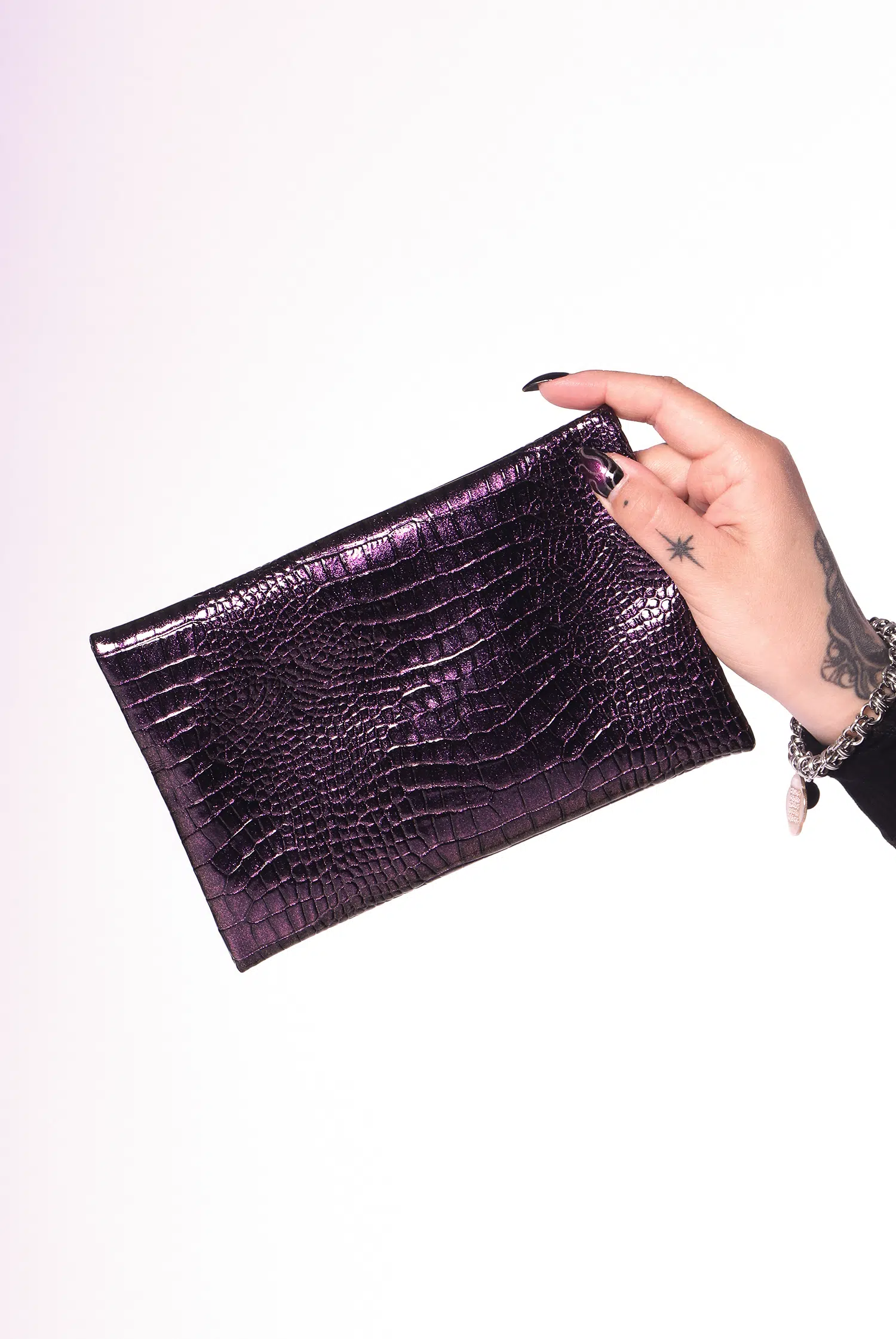 Estojo Necessaire Roxo Croco - Imagem 3