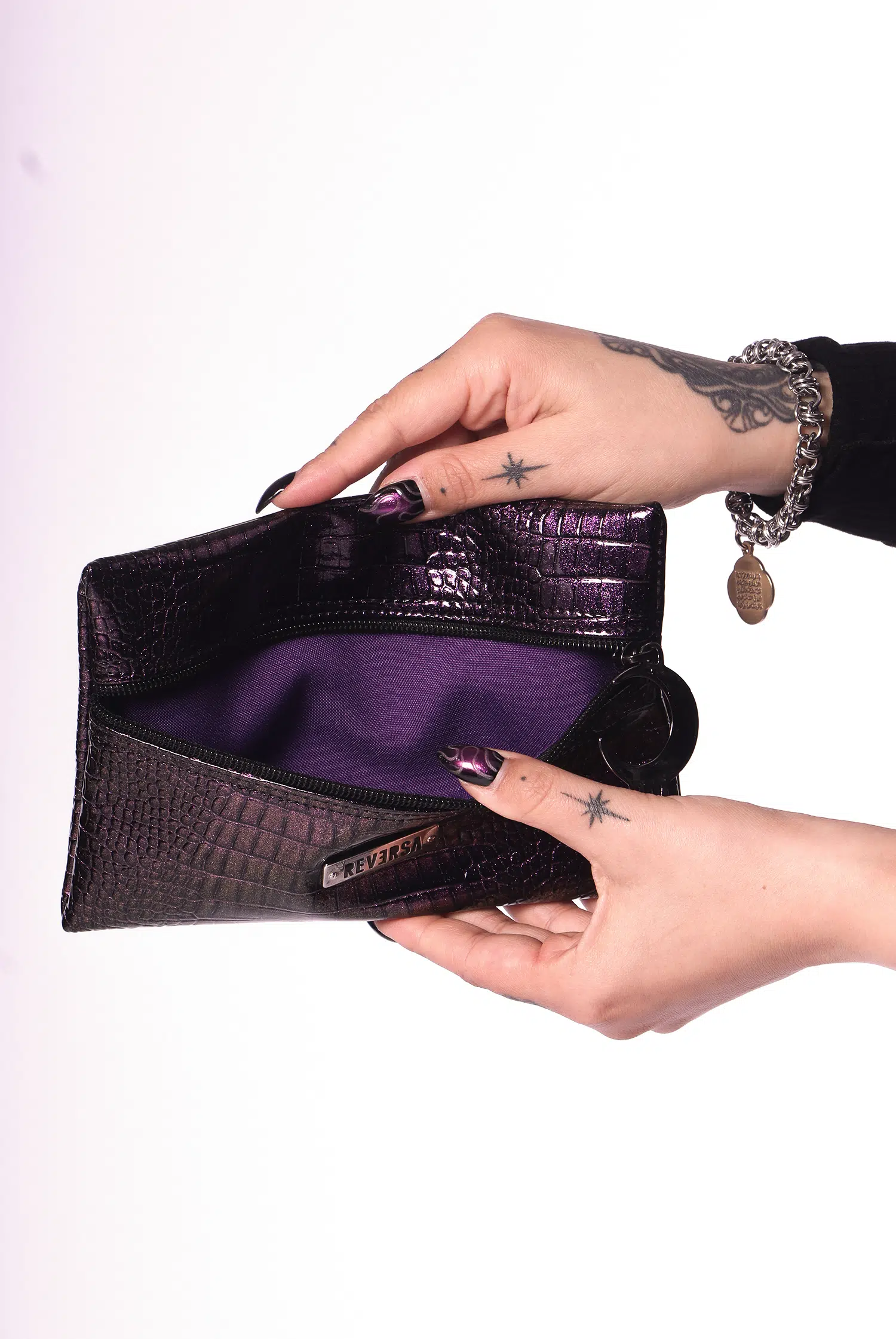 Estojo Necessaire Roxo Croco - Imagem 4