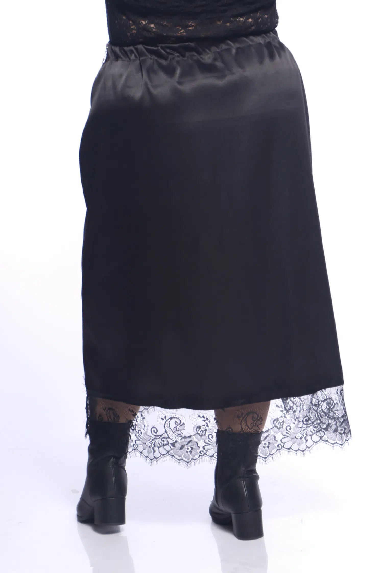 Saia Reta Acetinada Renda Mourning - Imagem 5